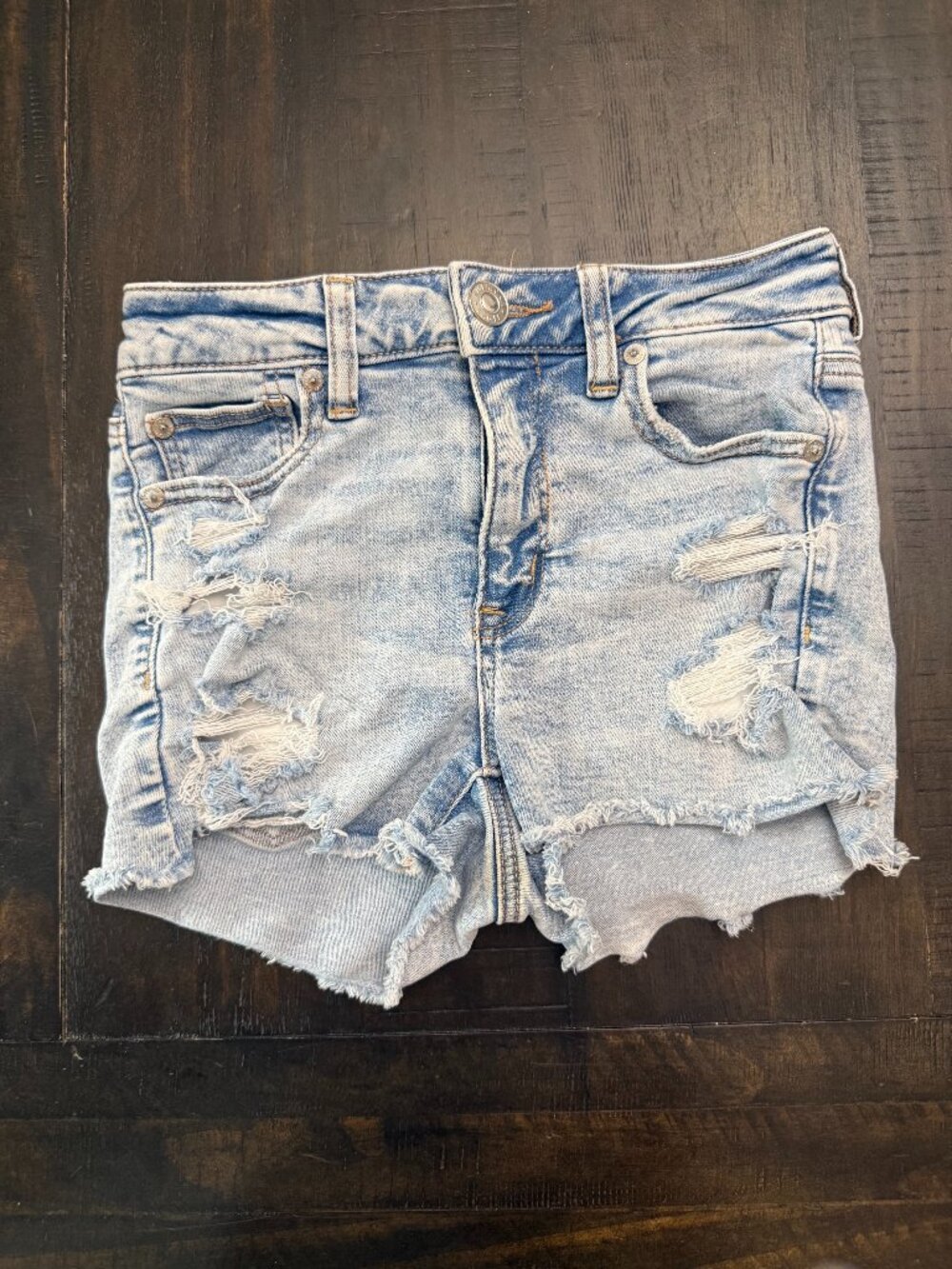 American Eagle Women's ripped jean shorts - Size 4